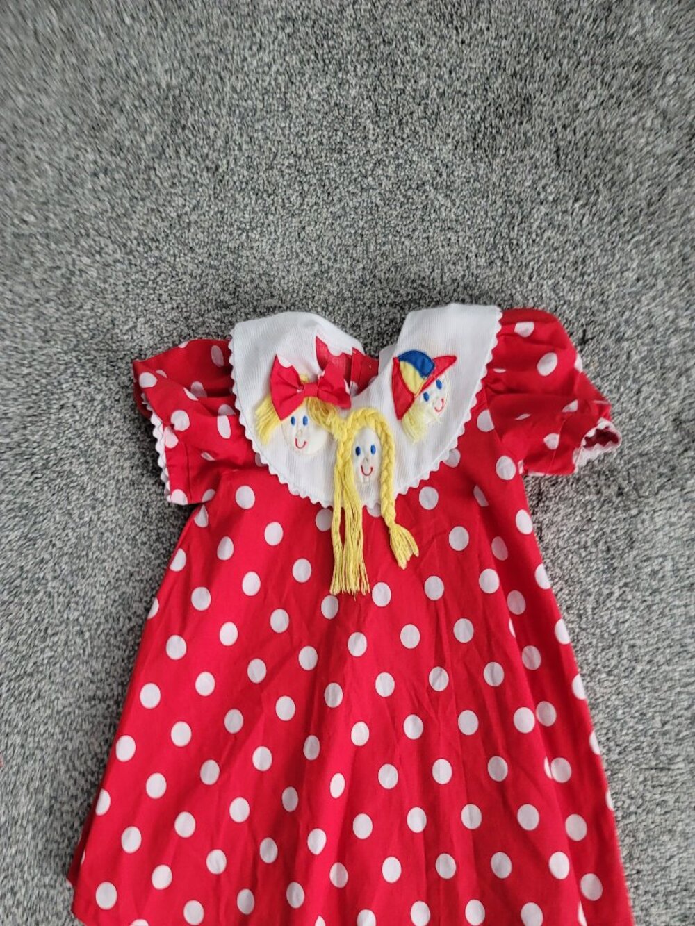Girls Young Hearts 1980's  Red dress with white Dots size 3T  - Runs Small